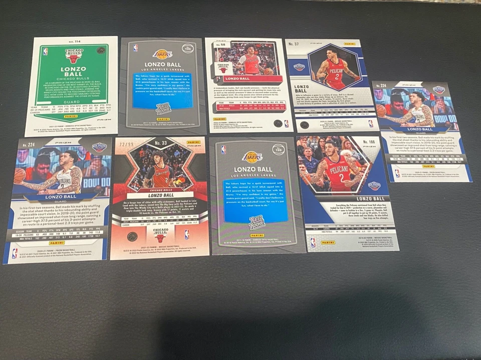 2021-22 Lonzo Ball BLUE Mosaic Prizm /99 Panini Mosaic SP #33 Bulls (OBO) - Image 2 of 4