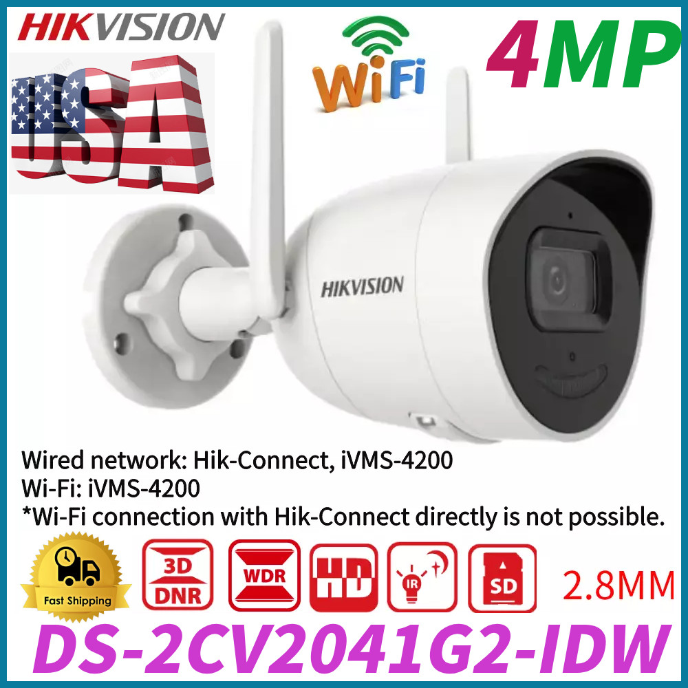 Hikvision DS-2CV2041G2-IDW 4MP WiFi Bullet Security Camera Outdoor 2-Way audio