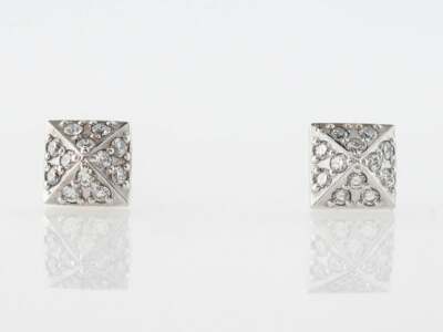 0.24ct Lab-Created Moissanite Pyramid Solitaire Stud Earrings White Gold Plated