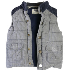 Genuine Kids Osh Kosh Infant Boys 2T Puffy Gray Vest W/ Corduroy