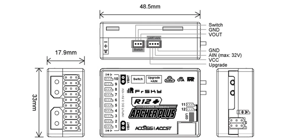 FrSky Empfänger Archer Plus R12+ 2,4Ghz - Bild 4 von 4