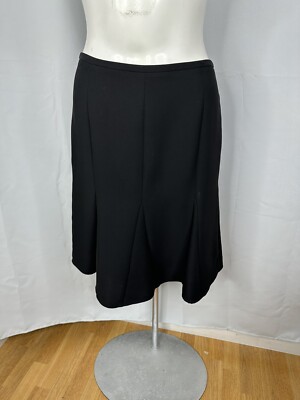 Talbot's Petite Black Scalloped Modern Preppy Tulip Flare Skirt Sz 10P