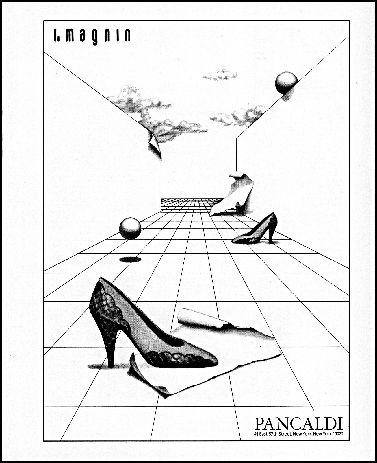 1984 Pancaldi Women's Shoes New York City pop culture retro art print