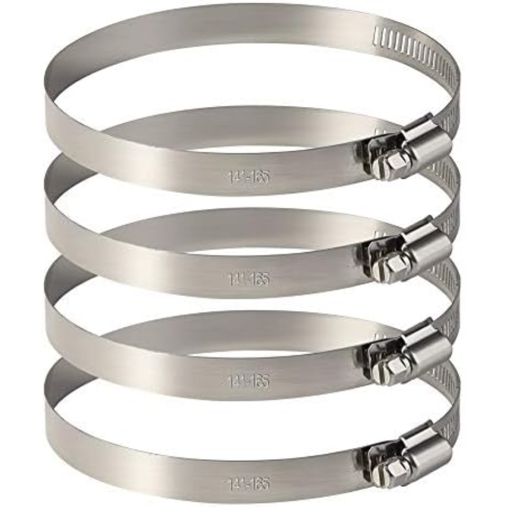 TUPARKA 4 fascette stringitubo regolabili in acciaio inossidabile, 150 mm, per f