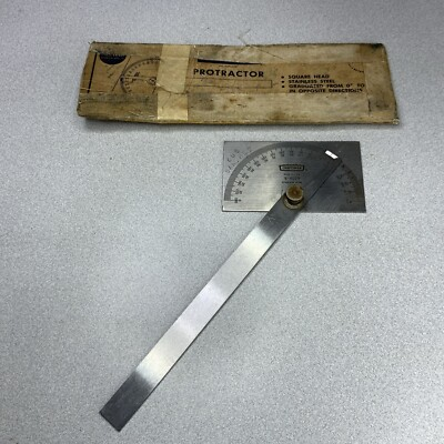 #ad Vintage CRAFTSMAN # 9 4029 Locking 180 Degree Protractor Stainless Steel $12.74