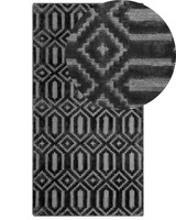 Teppich Dunkelgrau Viskose Rechteckig 80 X 150 Cm Geometrisches Muster Adatepe