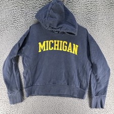Michigan Wolverines Champion Reverse Weave Faded Warmup Hoodie Women Medium