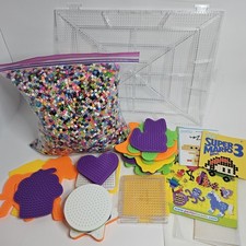 3lbs Perler Beads Huge Lot Multi-colored Large Interlocking Peg Board Iron Craft