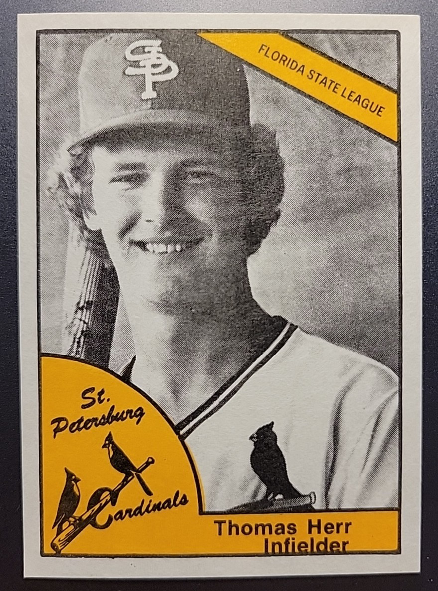 1977 TCMA St. Petersburg Cardinals #14 Tom Herr RC (Mint)