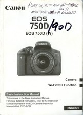 Original Manual for Canon EOS 750D Camera