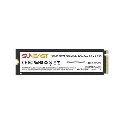 SUNEAST 1TB M.2 2280 PCIe 3.0 NVMe Gen3x4 SSD - Up to 3520MB/s Read,