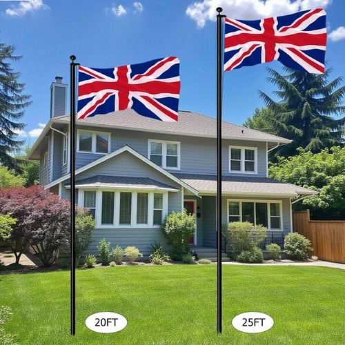 Aluminum Flagpole Floor Mounted Mount Telescopic Flag Pole W/Top Ball & Base Kit - Picture 3 of 45
