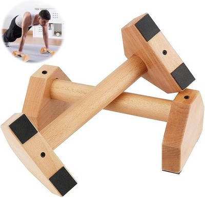 Holz Liegestütz Griffe Push Up Stand Bar Krafttraining Sportgriffe Calisthenics