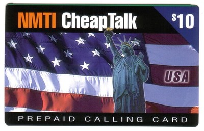 $10. NMTI Cheap Talk: Statue of Liberty & USA Flag Phone Card