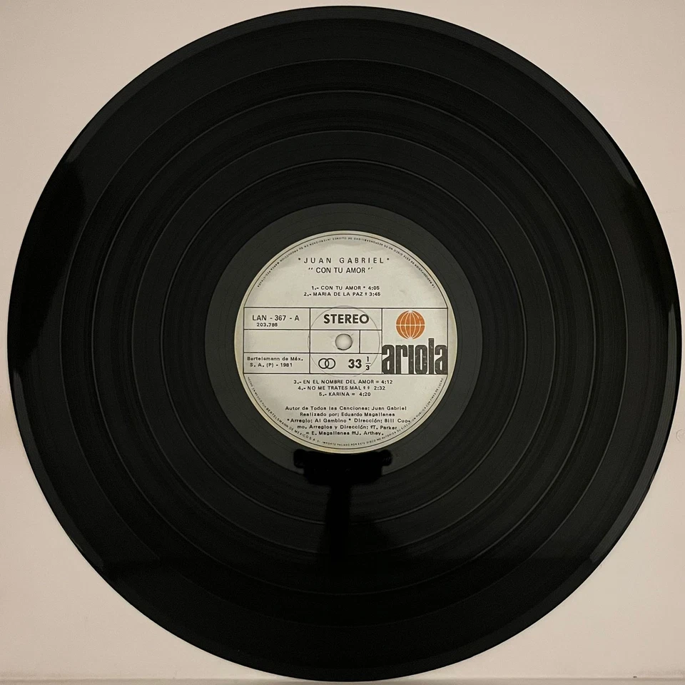 JUAN GABRIEL - CON TU AMOR - 1981 MEXICAN LP ALBUM, LATIN POP - Image 3 of 4