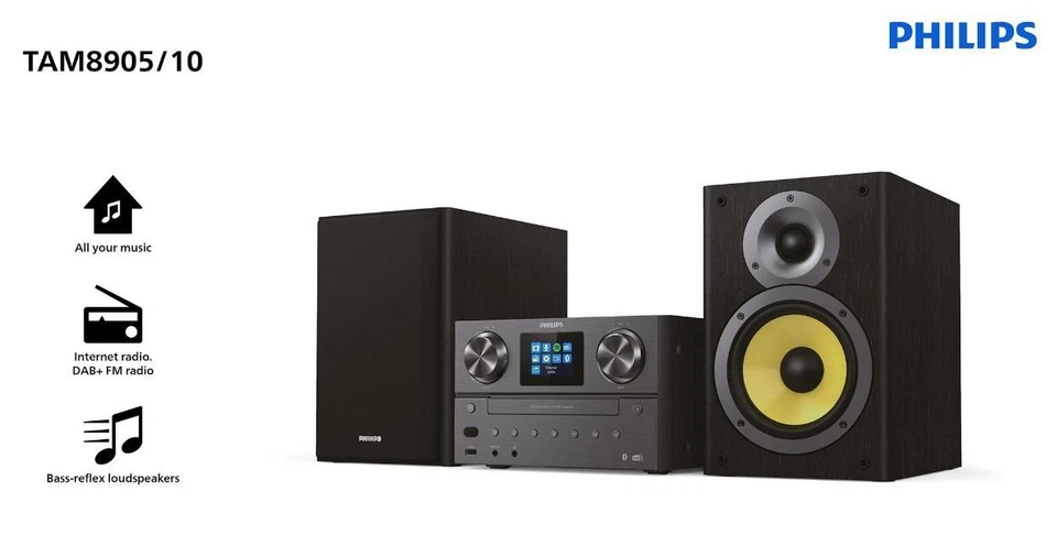 100W CD/DAB+ Micro Music System with Bluetooth & Internet Radio - TAM8905/10 - Image 2 of 4