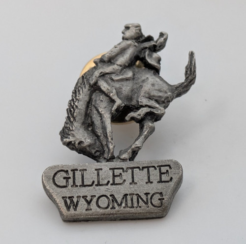 Gillette Wyoming Souvenir Small Lapel Pin Bucking Bronco