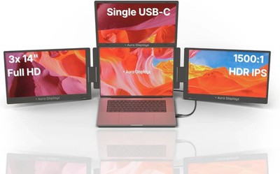 Aura Displays Triple Boost Pro 14'' FHD Laptop Monitor Erweiterung Triple Screen