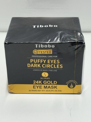 Tibobo 24K Gold Eye Mask 36 Pairs Under Eye Patches Puffy Eyes Dark Circle