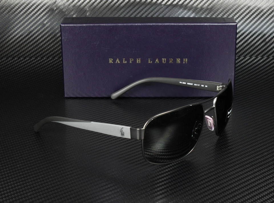Gafas de sol para hombre Ralph Lauren Polo PH3093 928887 mate gris metalizado oscuro 62 mm Foto 2 de 4