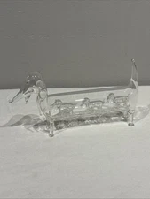 Vintage Glasi Hergiswil Blown Glass Dachshund Dog In Dog Roberto  Niederer Rare 