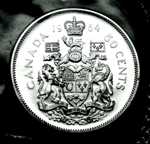 1964 50¢ silver coin that is UNC in a paper flip  Gorgeous