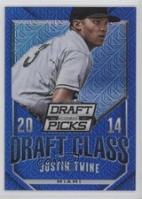 2014 Panini Prizm Perennial Draft Picks Class Blue Mojo 43/75 Justin Twine a3q