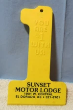 Vintage SUNSET MOTOR LODGE El Dorado, KS. Plastic Advertising #1 Ice Scraper