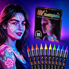 10 Different Colors Of Glow-in-the-dark Body Painting Paints, Uv Neon Facial