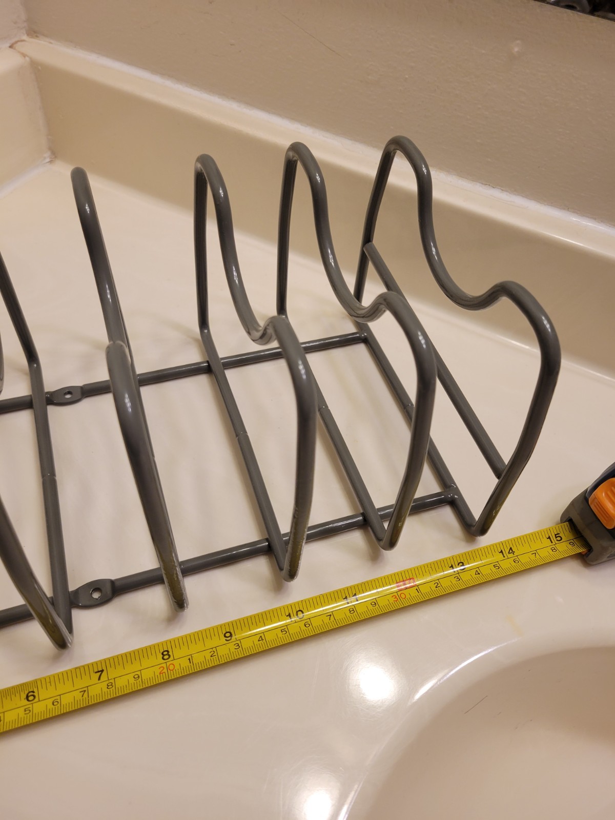 POTS & PANS ORGANIZER / 14" x 6.5" x 5" / HEAVY GAUGE!! / GRAY!!