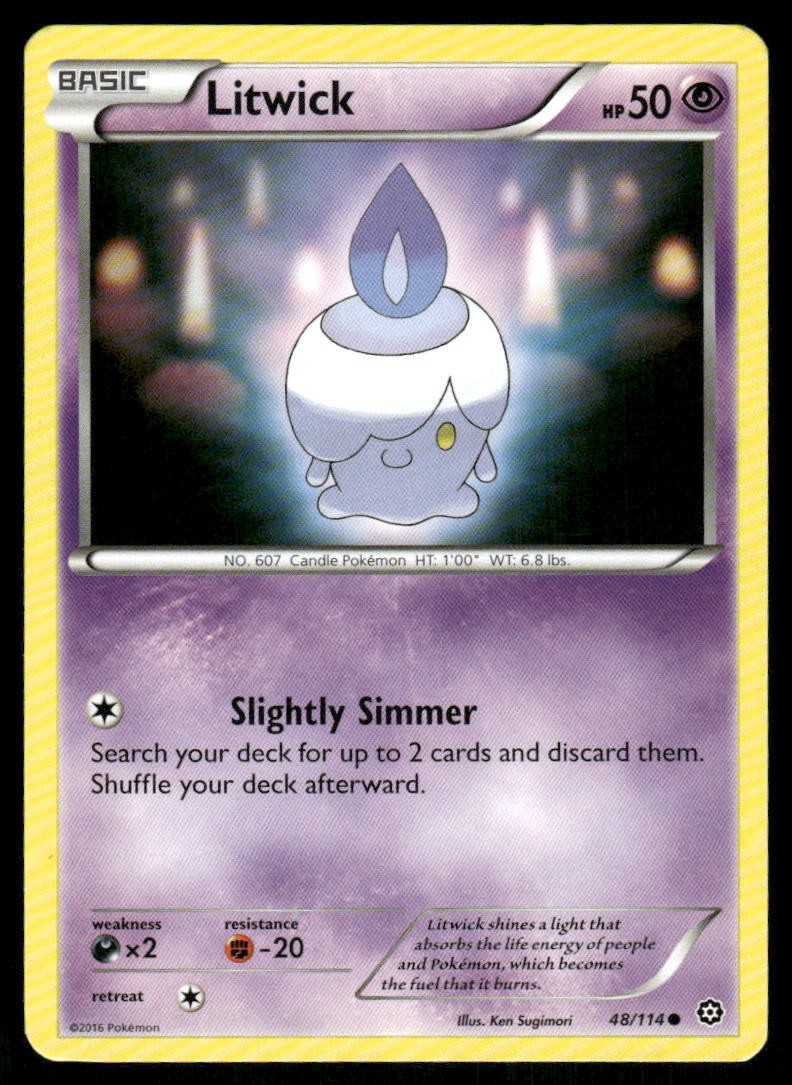 Litwick 48/114 Common Steam Siege Pokemon Lightly Played