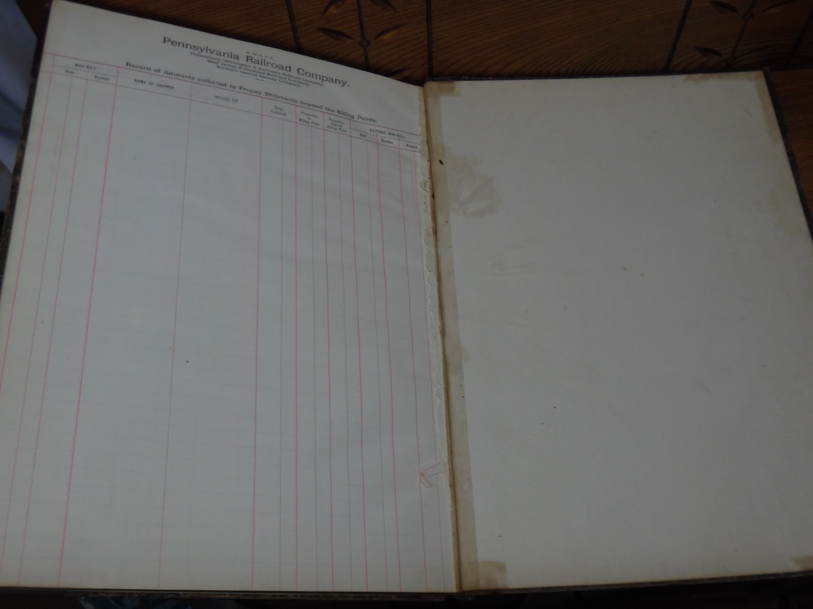 Unused Antique Pennsylvania Railroad PRR G-17-AFR Ledger Record Of Amounts Book