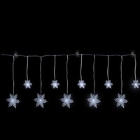 10Er Led Schneeflocke Lichterkette Lichtervorhang Beleuchtung Batterie Kaltweiß