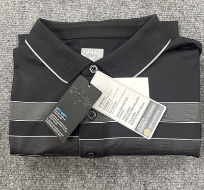 Mens Callaway Golf Polo Shirt Opti Dri Black Size M