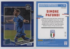 2023 Panini Donruss FIFA Optic Rated Rookie Blue Prizm /99 Simone Pafundi #198