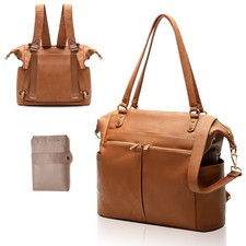 Diaper Bag Tote, 4 in 1 Leather Diaper Bag Backpack with 13 Pockets, Converti...