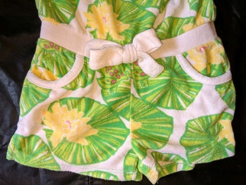 Lilly Pulitzer Girls Romper Size 4 Terry Cloth Lilly Pad Print - Picture 12 of 24