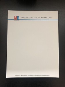 Vintage letterhead Milton Bradley Company Springfield Massachusetts - 10 Sheets