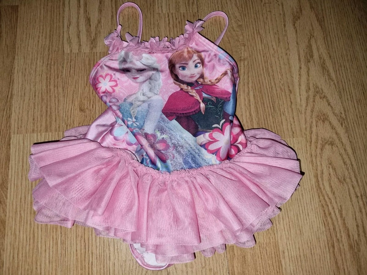 Gorgeous pink DISNEY FROZEN tutu swimming costume suit age 18 24 - Main Image