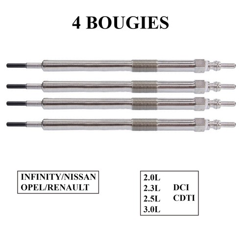 4 Bougie de préchauffage de Primastar Vivaro Trafic 2 II 2,0 2,0l Dci 90 115 120 - Imagen 3 de 5