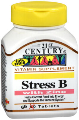 21st Century Stress B with Zinc Vitamins 66 Tablets 