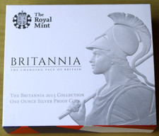 The Britannia 2015 Collection One Ounce UK .999 Silver Proof Coin Boxed & COA