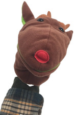 FAO Schwarz Ii Impala Animal Hand Puppet 10  Brown Green