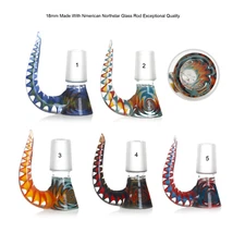 18mm Glass Bowl Handle Twisted Cane X Screen thick NorthStar glass 💨✨ 🌟 🎆💥🚀