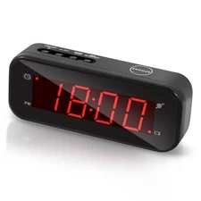 Small Digital Clock Battery Operated LED Travel Alarm Clock with Snooze 12/24Hr