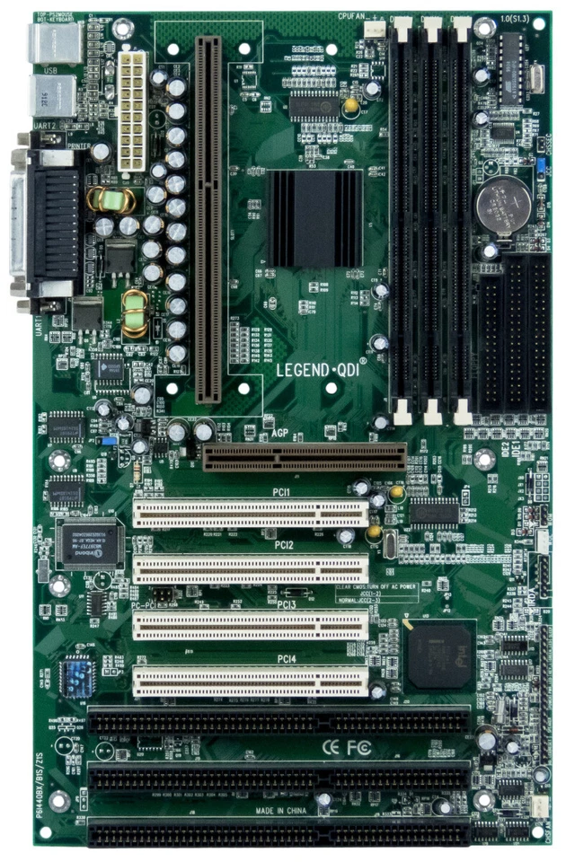 Legend QDI P6i440bx/B1s/Z1s SLOT1 3x Sdram 4x PCI 3x Isa AGP ATX - Image 2 of 2