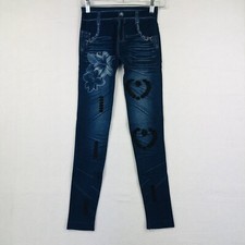 Jegging Pants Slim Fit One Size Faded Blue Women's Super Stretch Low Rise Skinny