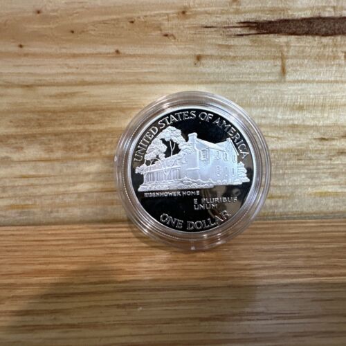 1990 Vereinigte Staaten Eisenhower Centennial Proof 90 % Silberdollar Münze mit COA - Bild 4 von 6
