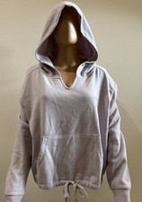 Victoria's Secret PINK Fleece Cropped Hoodie Purple Mist Silver Logo XL