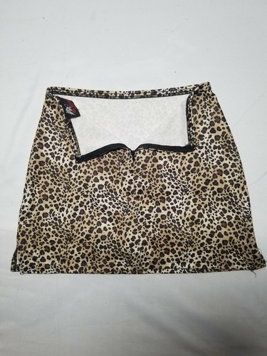 Joe Benbasset Brown Leopard Print Pencil Mini Skirt Size 9 Side Slits Zip Back. - Picture 5 of 6